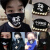 黒い夜光のマスクカップル夏の可笑しい笑顔の子供のマスクの男性のファッションの個性の韓国版ヒップホップの夜の光の可愛い息のスケルトンの頭Bタイプ