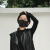アレルギー性鼻炎防止マスク女性男性防塵スモッグを通気して、呼吸器を洗いやすい冬のファッション韓国版黒い夏の防塵マスク1箱2個（黒一白）
