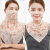 韓国の日焼け止めマスク首のガーゼ女性夏の通気運転全顔マスク三角スカーフ女性2.米色の小花