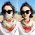 春夏日焼止めスカーフマフラー大マスク女性用首カバーマスク全カバー顔シフォン薄いベール主図色-ホワイトデイジーモデル