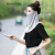 韓国版夏の日焼止めマスク女性の首のガーゼ屋外ライダース紫外線防止マフラーカバー薄露鼻透過性灰色