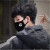 pm 2.5フィルターマスク黒い布マスク3 D立体綿マスク保温ファッション韓国版男性ファッションモデル創意防塵透過マスク飛沫マスク猫爪pm 2.5フィルター